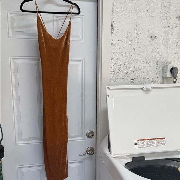 Muse Dresses & Skirts - Muse Strapless Brown Dress Size XS Velvet Maxi